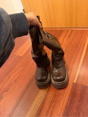 ‼️LAST CHANCE B4 CONSIGNMENT⌛️BUCKLE CALF BOOTS FAUX LEATHER